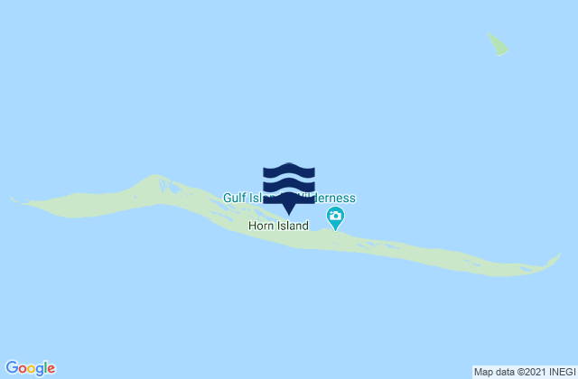 Mapa da tábua de marés em Horn Island, United States