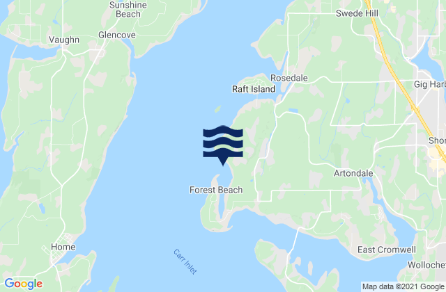 Mapa da tábua de marés em Horsehead Bay (Carr Inlet), United States