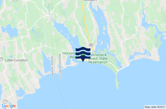 Mapa da tábua de marés em Horseneck Beach Westport, United States