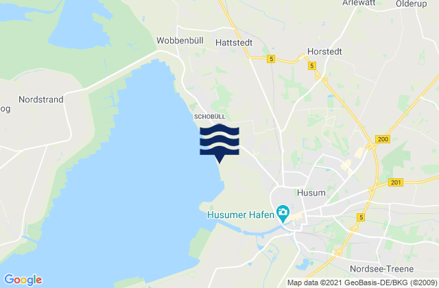 Mapa da tábua de marés em Horstedt, Germany