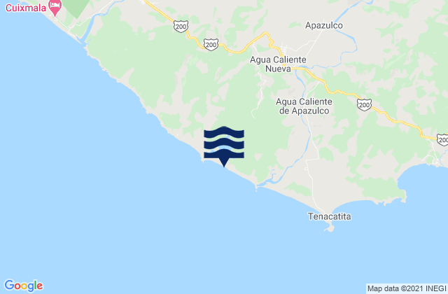 Mapa da tábua de marés em Hotel Tecuan, Mexico