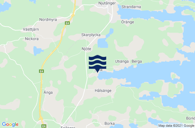 Mapa da tábua de marés em Hudiksvalls Kommun, Sweden