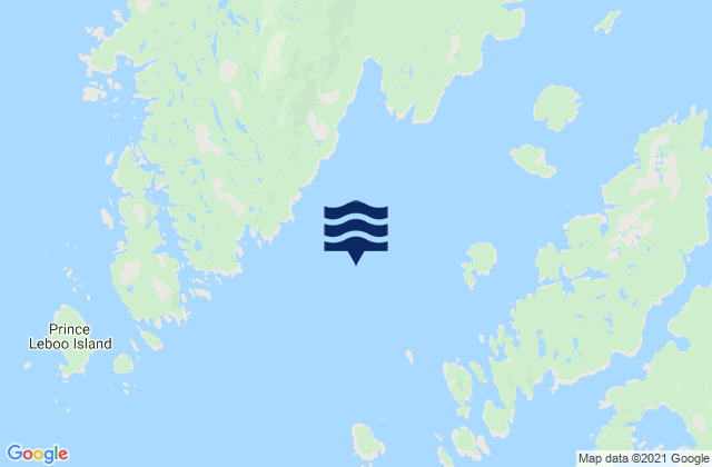 Mapa da tábua de marés em Hudson Bay Passage, Canada