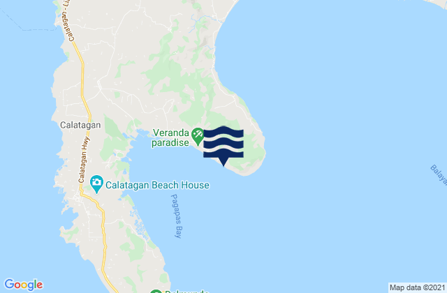 Mapa da tábua de marés em Hukay, Philippines