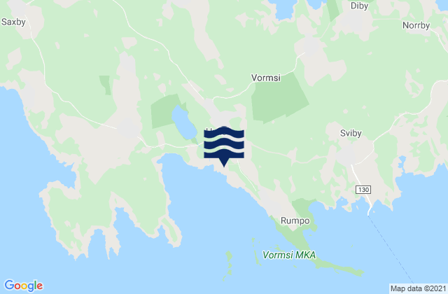 Mapa da tábua de marés em Hullo, Estonia