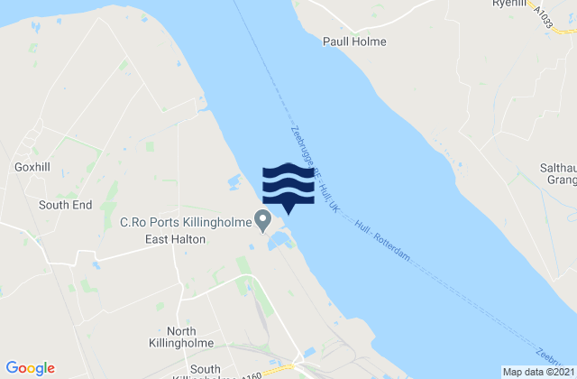 Mapa da tábua de marés em Humber Sea Terminal, United Kingdom