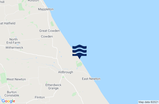 Mapa da tábua de marés em Humbleton, United Kingdom