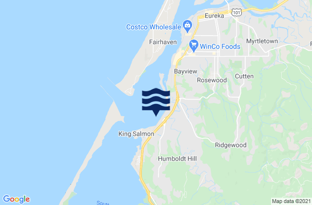 Mapa da tábua de marés em Humboldt Hill, United States