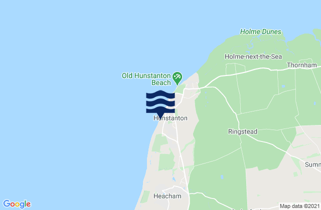 Mapa da tábua de marés em Hunstanton Beach, United Kingdom