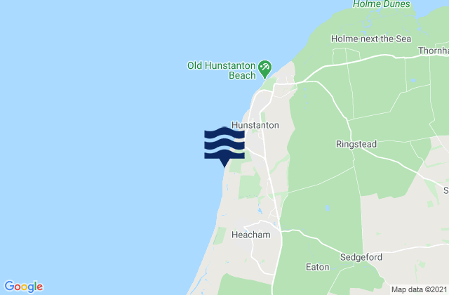 Mapa da tábua de marés em Hunstanton South Beach, United Kingdom