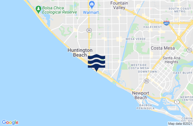 Mapa da tábua de marés em Huntington Cliffs, United States