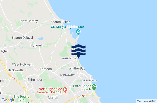 Mapa da tábua de marés em Hunts Bay, United Kingdom