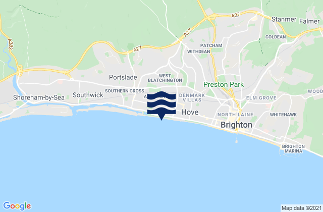 Mapa da tábua de marés em Hurstpierpoint, United Kingdom