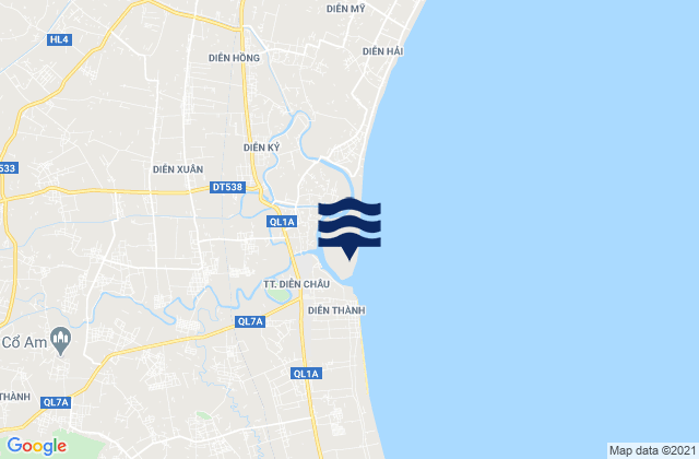 Mapa da tábua de marés em Huyện Diễn Châu, Vietnam