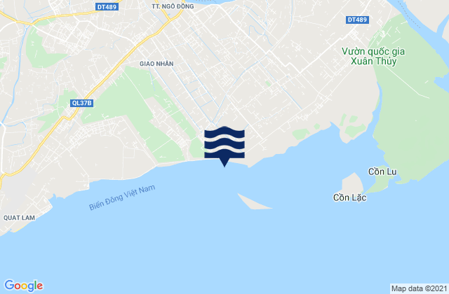 Mapa da tábua de marés em Huyện Giao Thủy, Vietnam