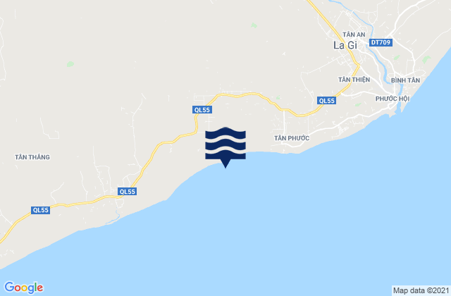 Mapa da tábua de marés em Huyện Hàm Tân, Vietnam