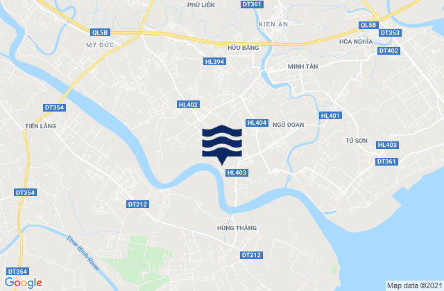 Mapa da tábua de marés em Huyện Kiến Thụy, Vietnam