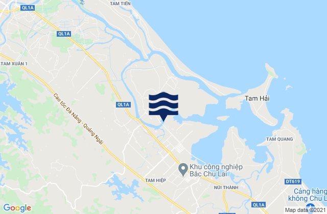 Mapa da tábua de marés em Huyện Núi Thành, Vietnam