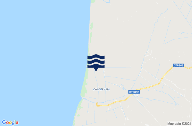 Mapa da tábua de marés em Huyện Phú Tân, Vietnam