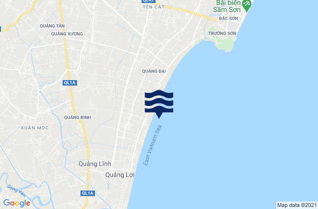 Mapa da tábua de marés em Huyện Quảng Xương, Vietnam
