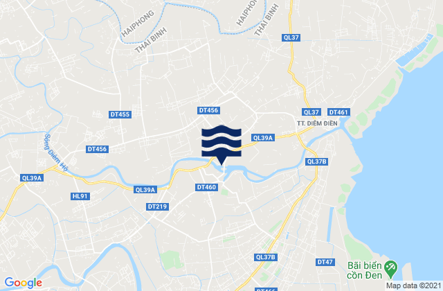 Mapa da tábua de marés em Huyện Thái Thụy, Vietnam