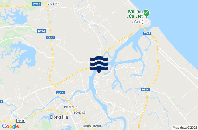 Mapa da tábua de marés em Huyện Triệu Phong, Vietnam