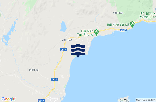 Mapa da tábua de marés em Huyện Tuy Phong, Vietnam