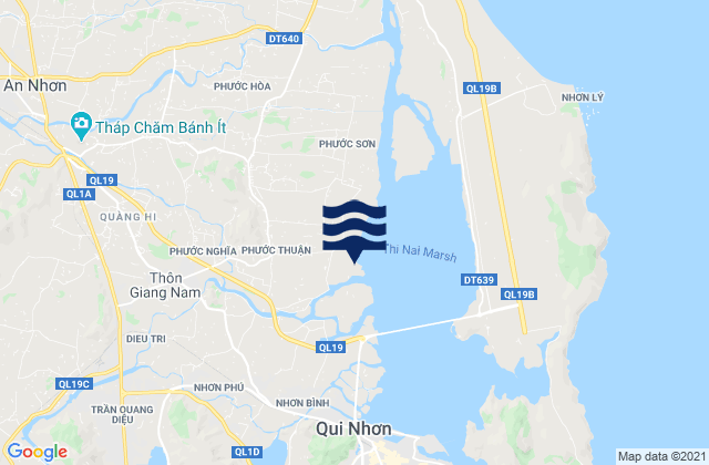 Mapa da tábua de marés em Huyện Tuy Phước, Vietnam