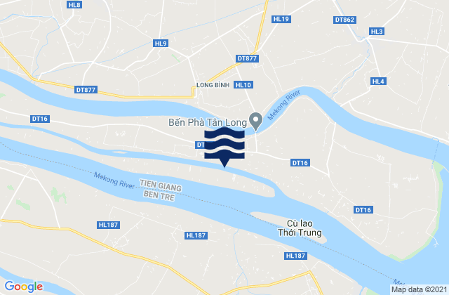 Mapa da tábua de marés em Huyện Tân Phú Đông, Vietnam