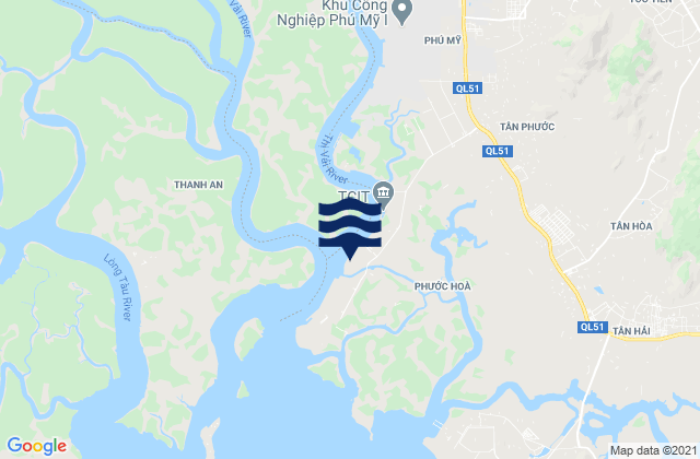 Mapa da tábua de marés em Huyện Tân Thành, Vietnam