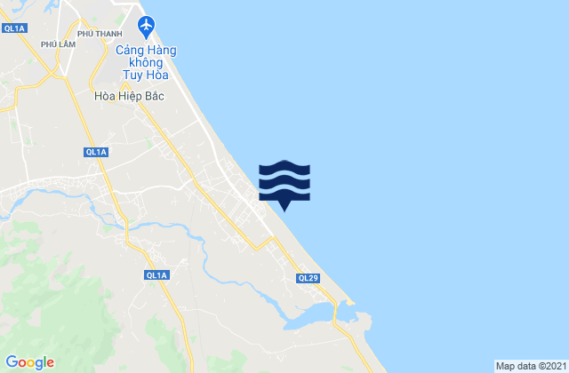 Mapa da tábua de marés em Huyện Đông Hòa, Vietnam