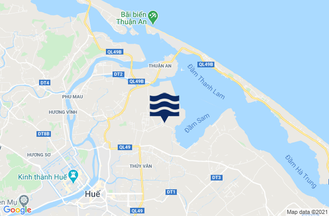 Mapa da tábua de marés em Huế, Vietnam