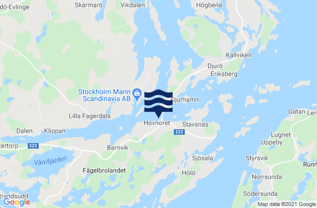 Mapa da tábua de marés em Hölö, Sweden
