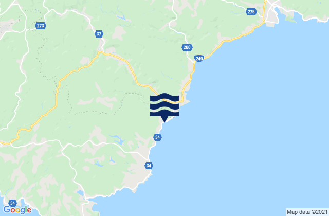 Mapa da tábua de marés em Hōsu Gun, Japan