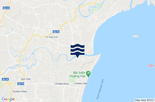 Mapa da tábua de marés em Hậu Lộc, Vietnam