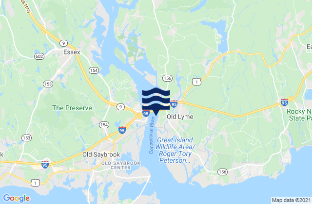 Mapa da tábua de marés em I-95 Bridge, United States