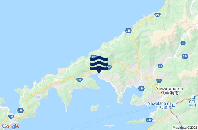 Mapa da tábua de marés em Ikata-chō, Japan