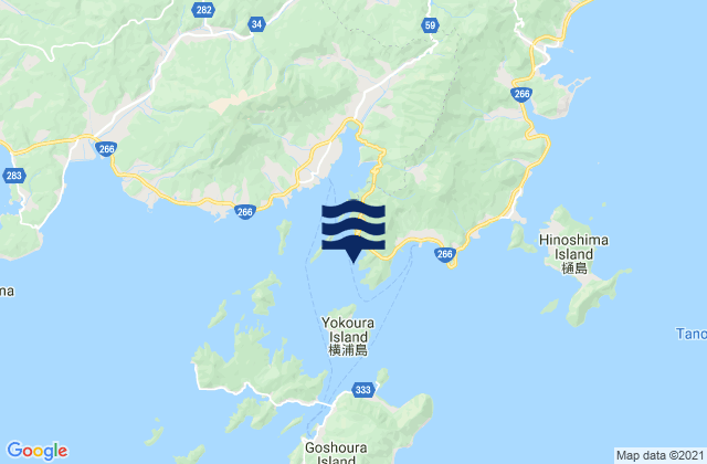 Mapa da tábua de marés em Ike-No-Ura, Japan