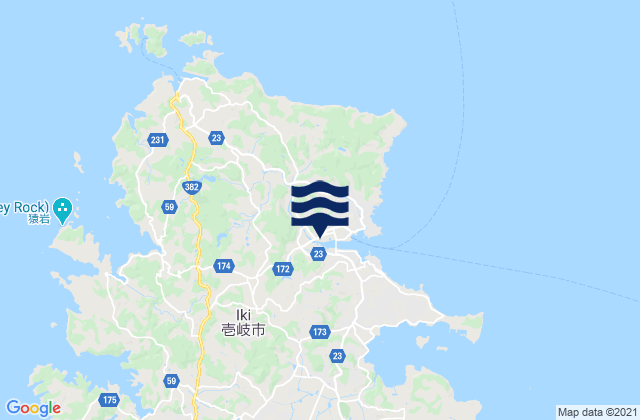 Mapa da tábua de marés em Iki Shi, Japan
