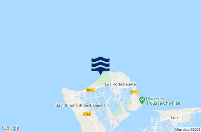 Mapa da tábua de marés em Ile de Re - Petit Bec, France