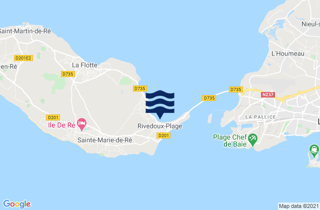 Mapa da tábua de marés em Ile de Re - Rivedoux, France
