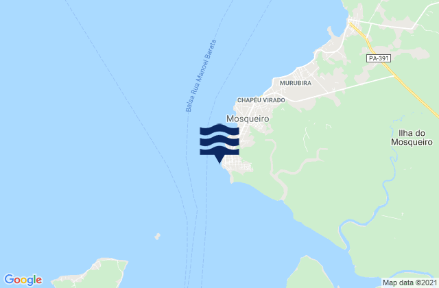 Mapa da tábua de marés em Ilha do Mosqueiro, Brazil