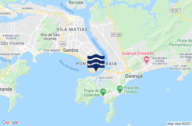 Mapa da tábua de marés em Ilhas das Palmas, Brazil