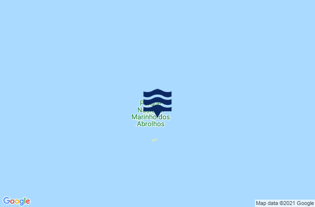 Mapa da tábua de marés em Ilhas dos Abrolhos, Brazil