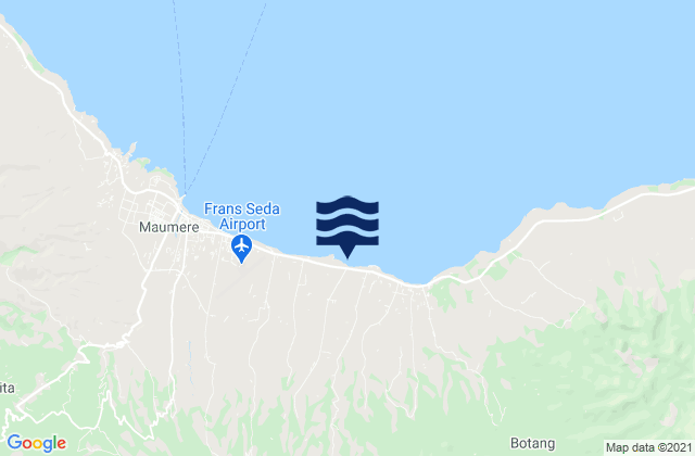 Mapa da tábua de marés em Ili, Indonesia