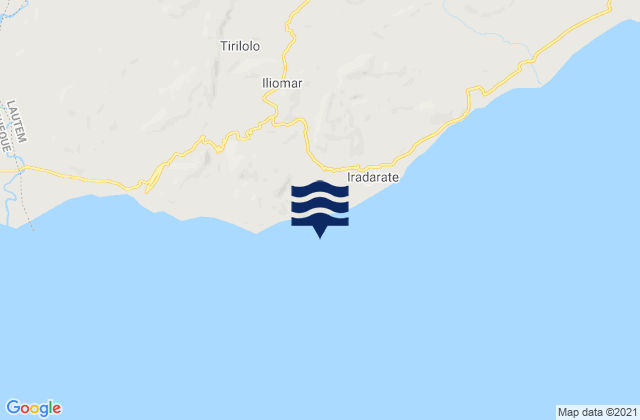 Mapa da tábua de marés em Iliomar, Timor Leste
