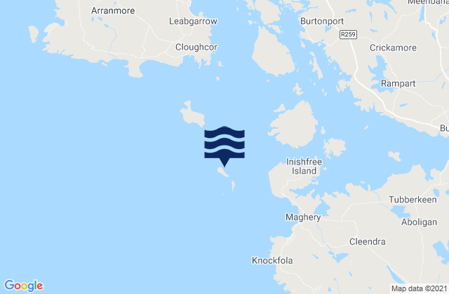 Mapa da tábua de marés em Illancrone, Ireland