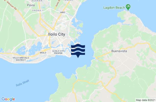 Mapa da tábua de marés em Iloilo Harbor, Philippines