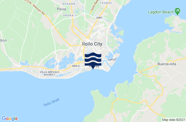 Mapa da tábua de marés em Iloilo, Philippines