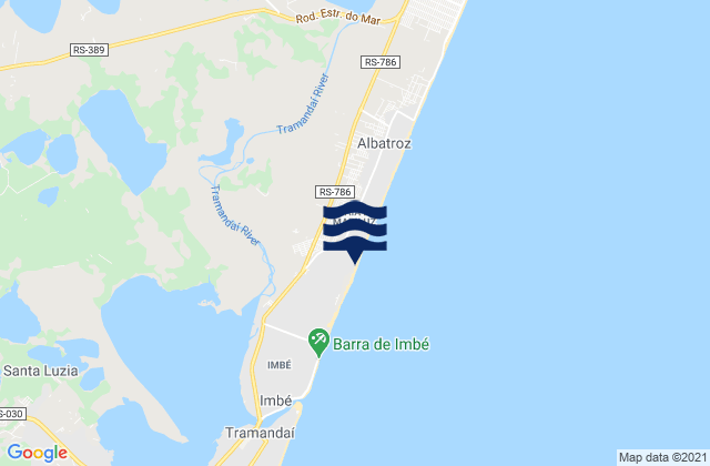 Mapa da tábua de marés em Imbé, Brazil